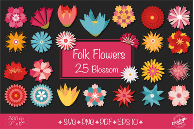 Flower SVG bundle, Hippie and Groovy flowers, Layered flowers, Floral