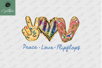 Peace Love Flipflops Beach Summer PNG