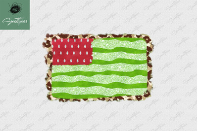 Watermelon With American Flag PNG