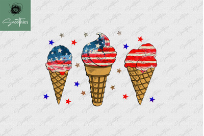 Ice Cream America 4th July Sublimation