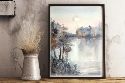 By the Lake - Watercolor Print