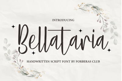 Bellataria | Handwritten Font