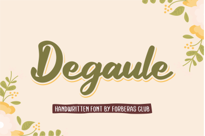 Degaule | Handwritten Font
