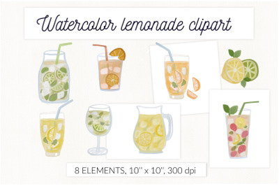 Watercolor lemonade sublimation. Strawberry lemonade, mojito