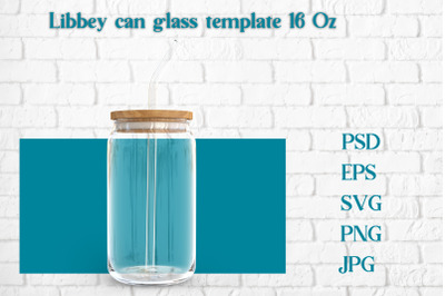 Libbey can glass template | Can glass wrap 16 Oz