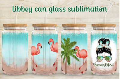 Summer libbey can glass sublimation | Beach sublimation