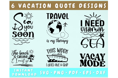 Vacation Quotes SVG Bundle, Vacation Shirt SVG, Vacay Mode SVG