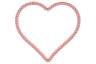 Heart embroidery design