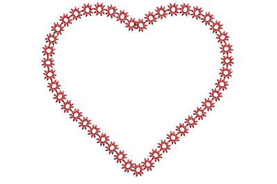 Heart embroidery design