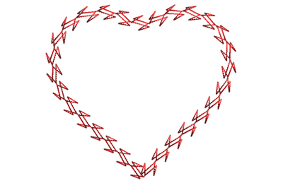 Heart embroidery design