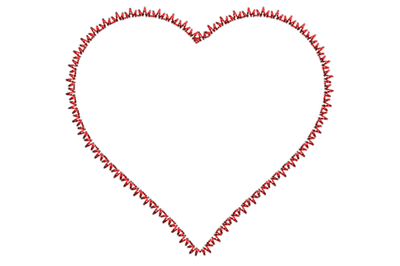 Heart embroidery design