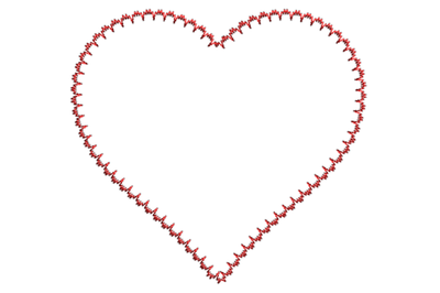 Heart embroidery design