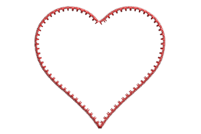 Heart embroidery design