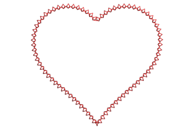 Heart embroidery design