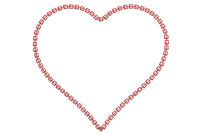 Heart embroidery design