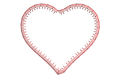 Heart embroidery design