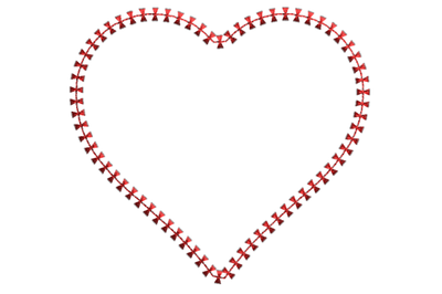 Heart embroidery design