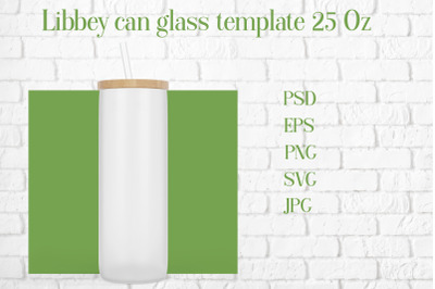 Libbey can glass template | Can glass wrap 25 Oz