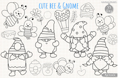 Bee &amp; Gnomes spring season SVG