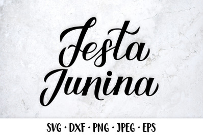 Festa Junina calligraphy lettering. Brazil June Festival SVG