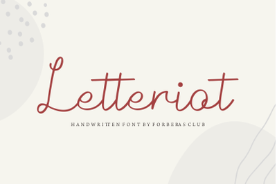 Letteriot | Handwritten Font