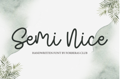 Semi Nice | Handwritten Font