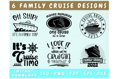 Family Cruise SVG Bundle&2C; 6 Designs&2C; Family Cruise SVG For Shirts