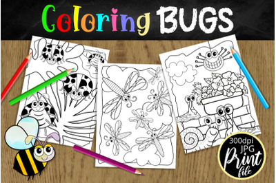 Coloring Bugs Kids Printable Indoor Activity Pages