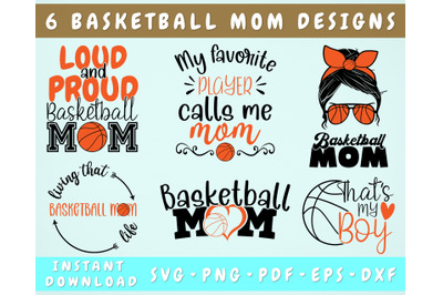 Basketball Mom SVG Bundle&2C; 6 Designs&2C; Basketball Mom Shirt SVG