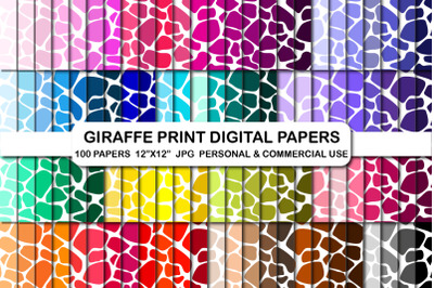 Giraffe Animal Print Background Digital Papers Pattern JPG
