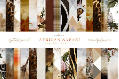 African Safari Digital Papers