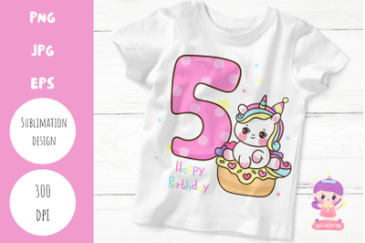 Birthday number fifth birthday party angel kawaii clipart