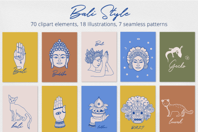 Bali Style Illustration Set