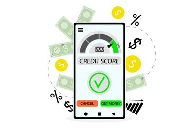 Positive credit score to micro loan or get credit