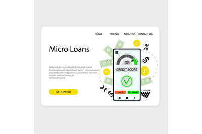 Micro loan financial bank sevice landing page