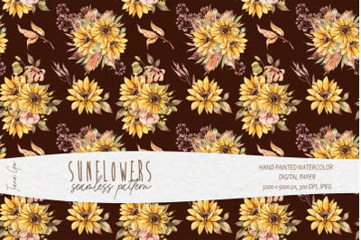 Sunflower seamless pattern&2F; Digital paper-1 JPEG file