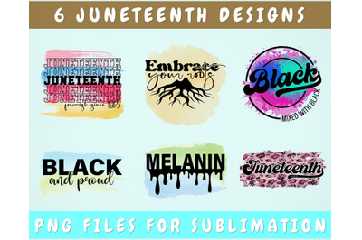 Juneteenth Sublimation Designs Bundle, 6 Designs, Free-ish Since 1865