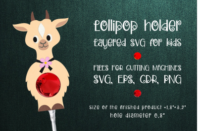 Goat Lollipop Holder Template SVG