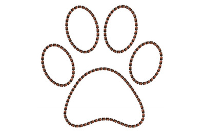 Dog Paw Bean Stitch Oval