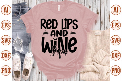 Red Lips And Wine Sips svg