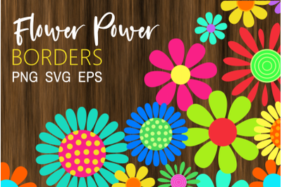 Flower Power - Retro Vector Page Borders