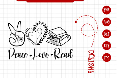 Peace Love Read Book Lover Reading