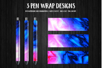 Neon Marble Pen Wrap Template. Sublimation or Waterslide