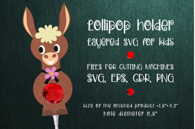 Donkey Lollipop Holder Template SVG