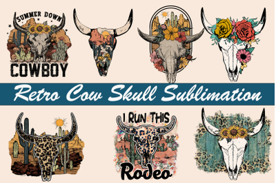 Retro Cow Skull Desert Graphic Bundle