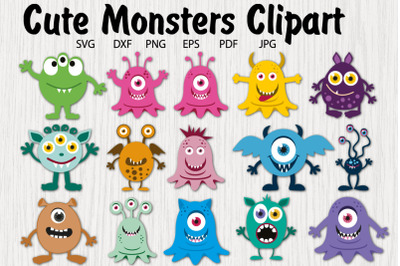 Cute Monsters Vector Clipart