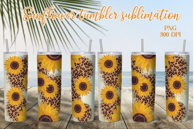 Sunflower tumbler sublimation | Tumbler leopard print