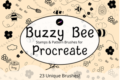 Buzzy Bee Procreate Stamp Set X 23 Brushes