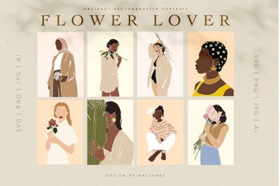 Flower Lover Abstract Women Portrait