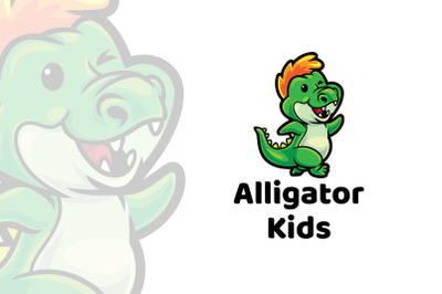 Alligator Kids Mascot Logo